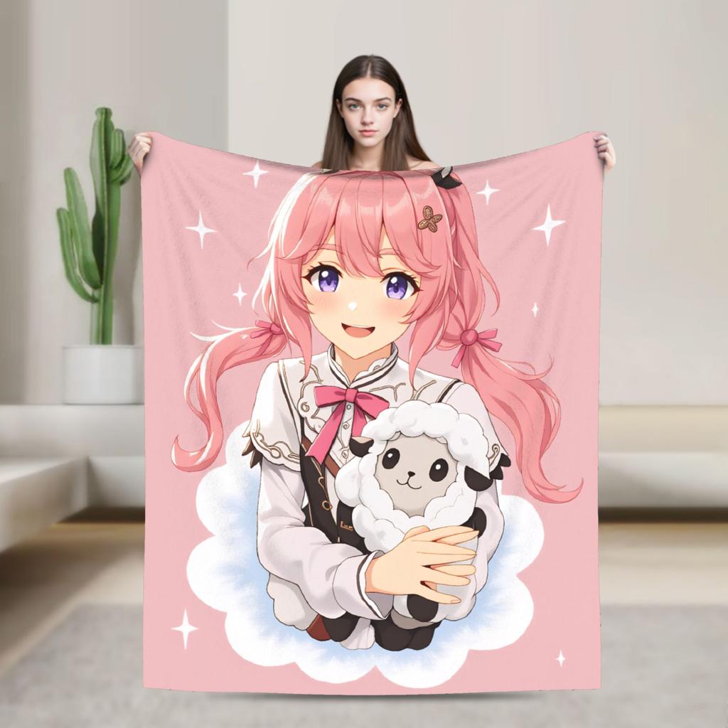 Chisa Wuthering Wave Galbrena Decke Warm Weich Flauschig Plüsch für Couch Sessel Sofa Bett Dekorative Flanell Tagesdecke Bettbezug