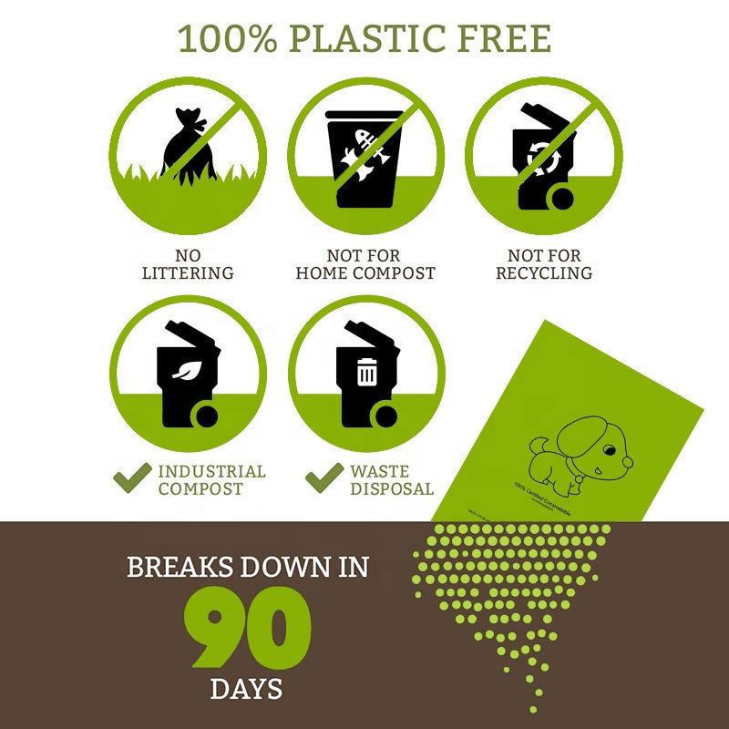 2025 Eco-Friendly 100% Compostable Modern Dog Poop Bag with Original Fragrance Dispenser 9x13 Inches for Dogs & Cats