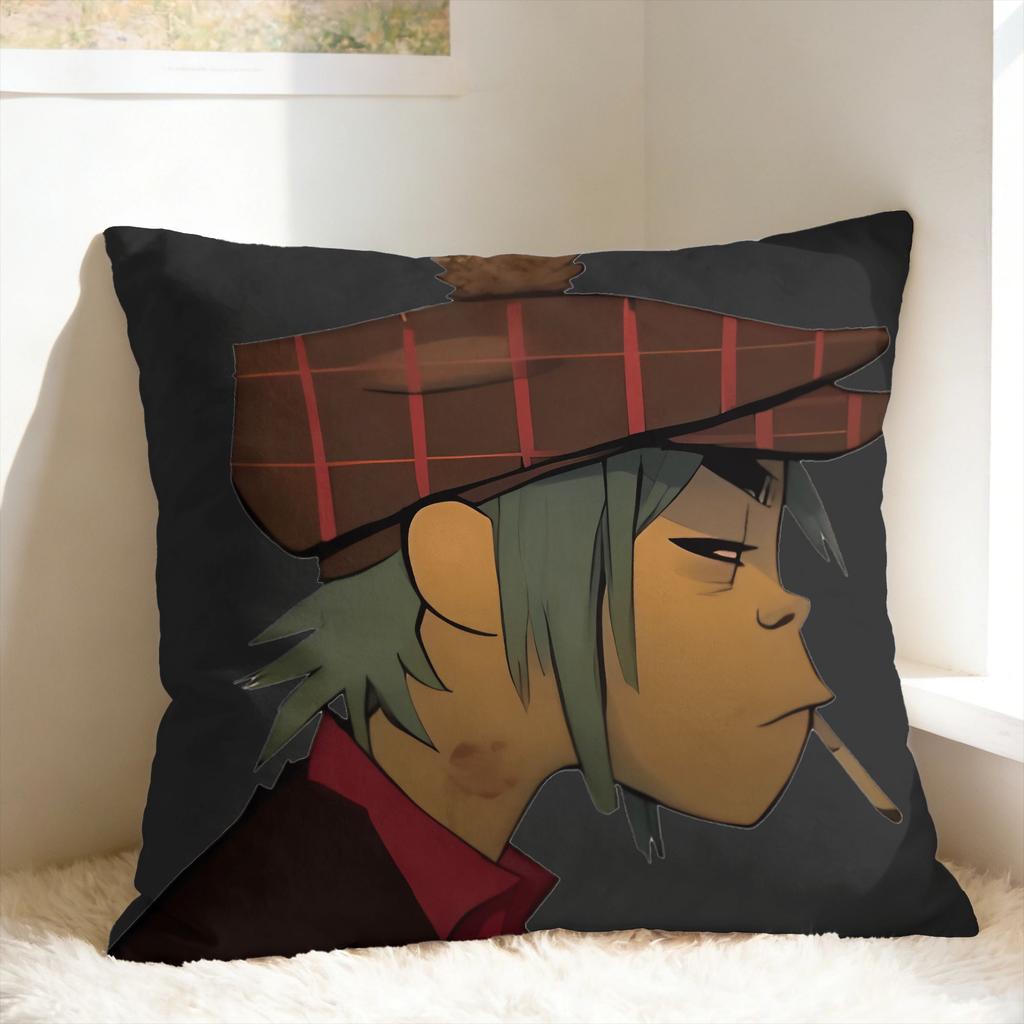 Pillow Case Music Bnad G-Gorillazs Comfy Pillow Cover For Sofa Couch Bed Living Room Retro Trendy Pillowcases