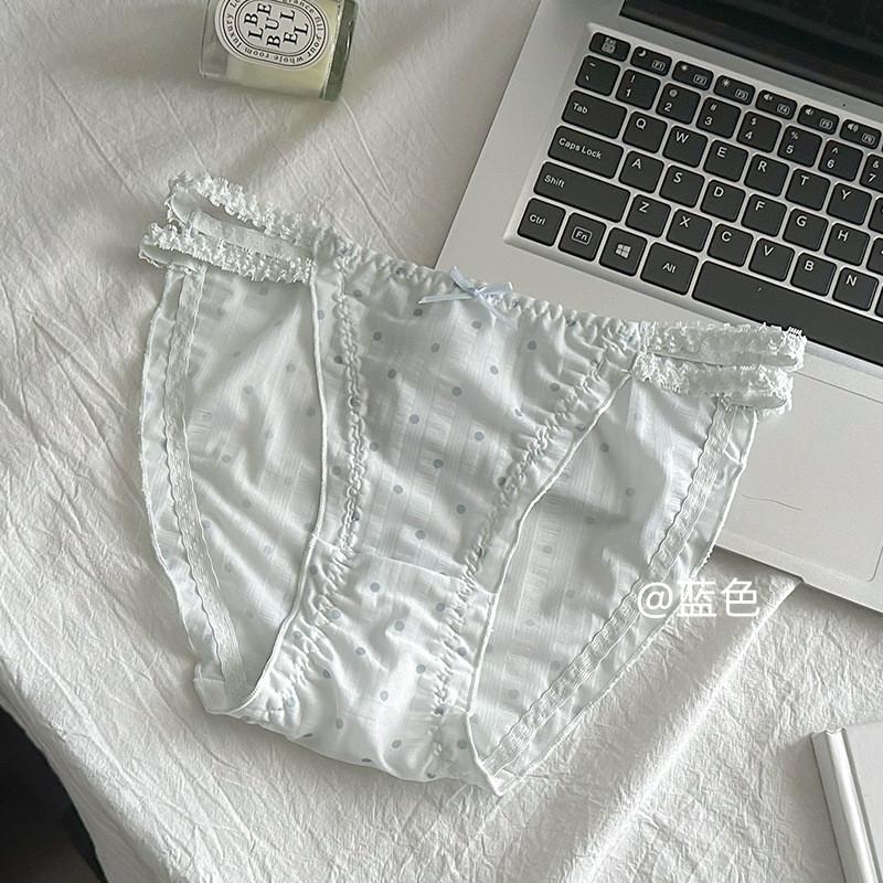 Damen Polka Dot High Split Baumwollschritt Mid Waist Slips