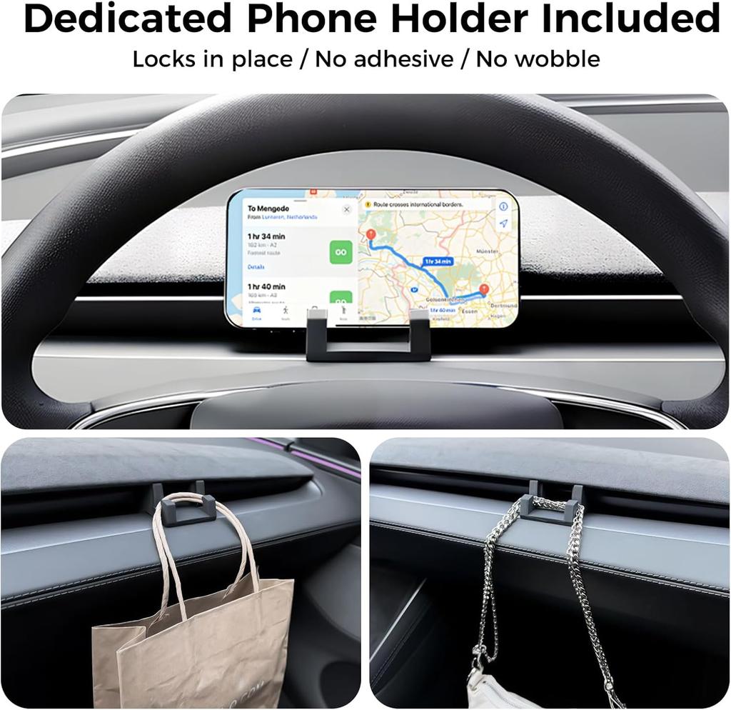 5PCS Center Console Organizer Tray For Tesla Model Y 2026 Model 3 Cup Holder Phone Holder Console Electrostatic Adsorption Cover