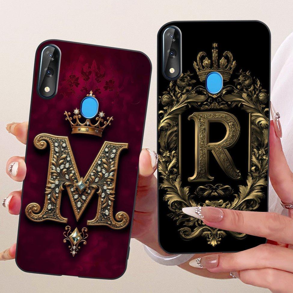 For ZTE Blade V10 Cover For ZTE Blade V10 2019 Case Silicone Luxury Crown A-Z Letters 2D Flat Pattern Soft Phone Casing