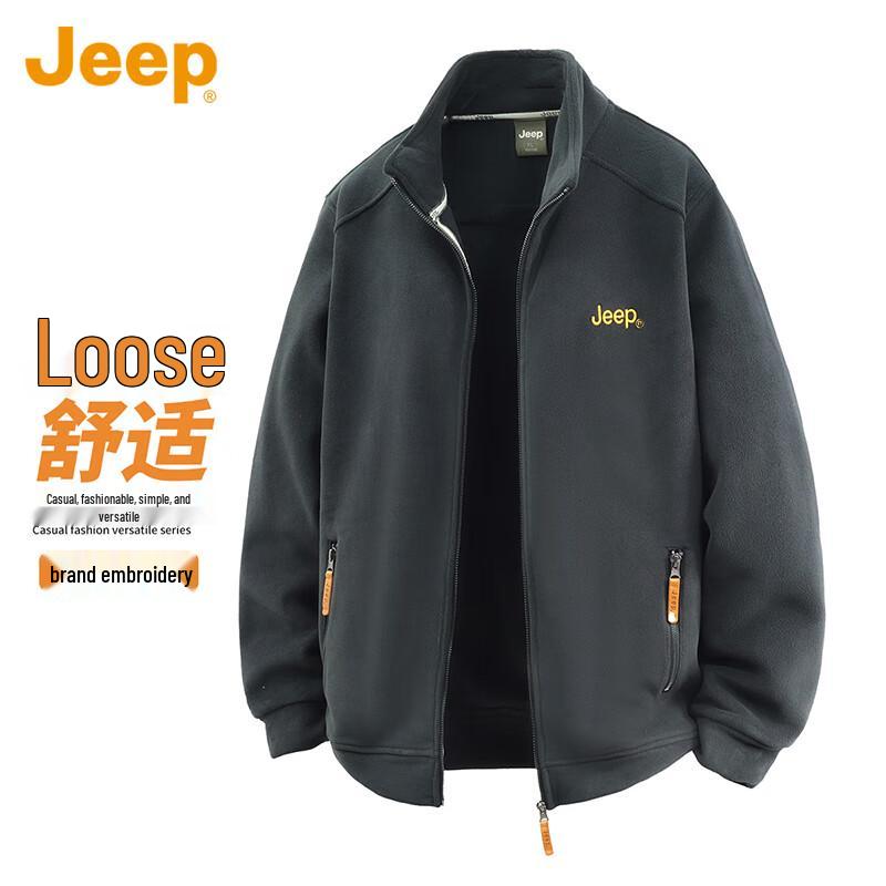 

JEEP Men s Stand-Collar Fleece Casual Jacket XL