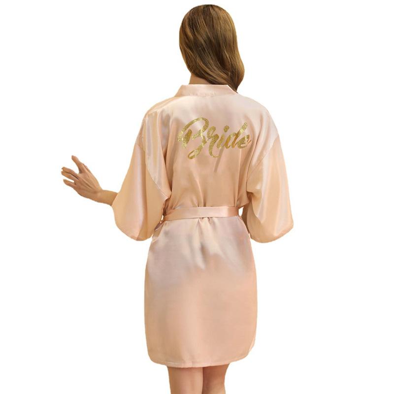 Women's Summer Thin Solid Robe Ladies Sleepwear Letters Print Kimono Lace Up Loungewear