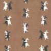 Someno Anbo Tenugui "Rabbit Waltz Brown" Authentic Dyed Cotton 100% Tokuoka Made In Japan 35cm X 100cm