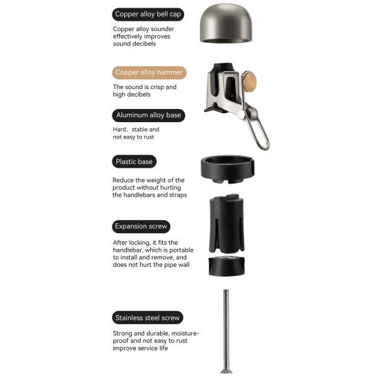 Bicycle Handlebar End Bell 80dB Crisp Loud Sound Lightweight Universal 22.2MM MTB Road Mountain Bicycle Grip Handle End Alarm Bell Bike Accessories