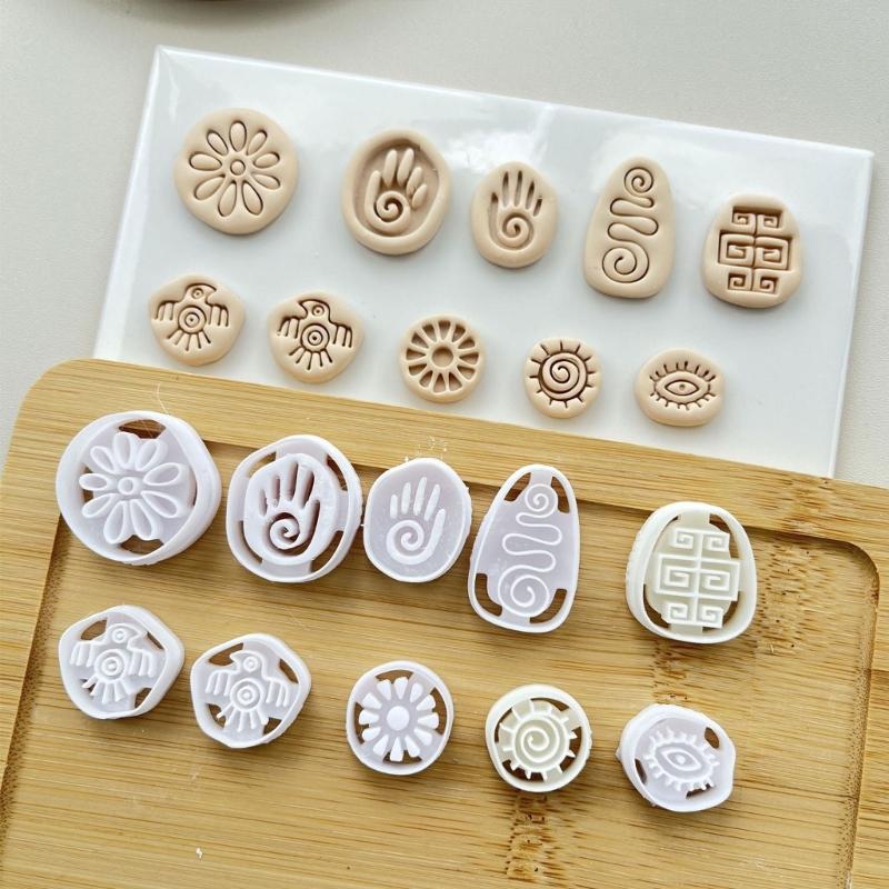 Earring Mold Jewelry Molds for Earrings Pendant Keychain Jewelry Making Hand Crafting Clay Cutter Molds for Beginner