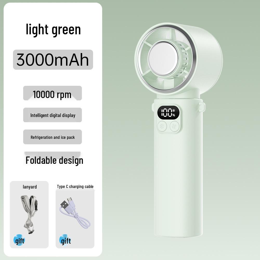 Foldable Handheld Fan with Semiconductor Refrigeration, Long Battery Life, High Speed, and Compact Design