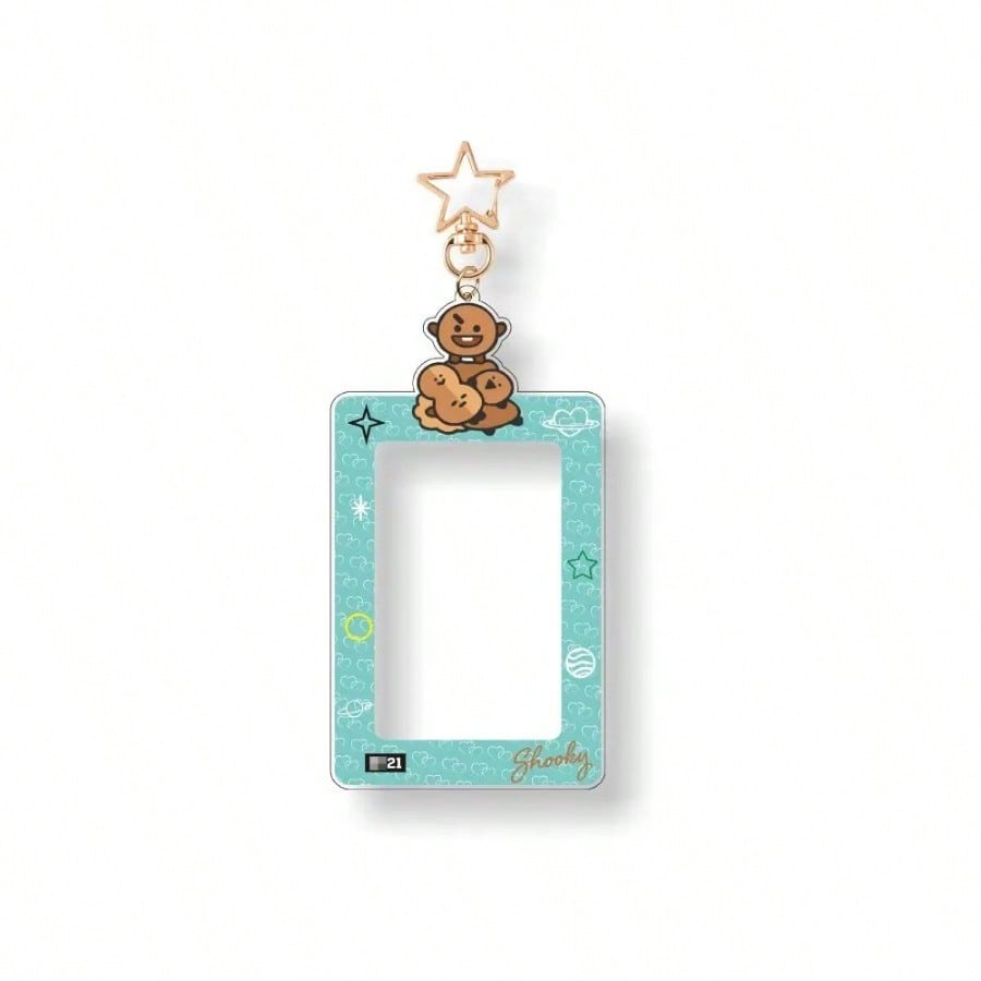 High Quality LINE FRIENDS BT21 Kpop Popular Anime Character Cooky Koya 3-Inch Transparent Card Holder for ID Cards Credit and Photo Cards