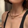 18K Gold PVD Plated Golden Choker Vintage Rhinestone Collarbone Chain  Girls
