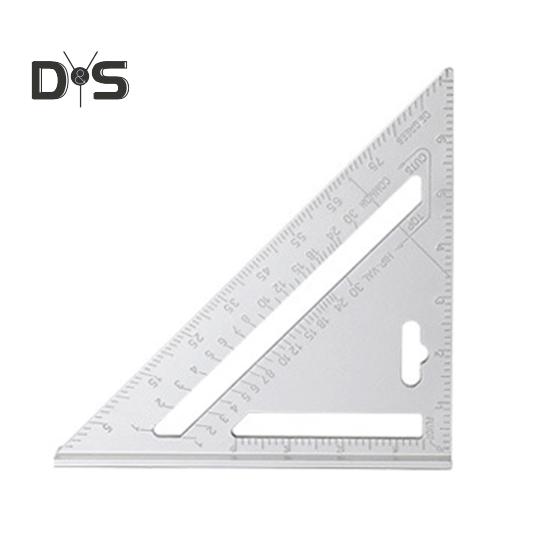 Riglă triunghiulară de înaltă precizie compactă portabilă multifuncțională dublă gravată cu laser, riglă de tâmplar, instrument de măsurare a aspectului