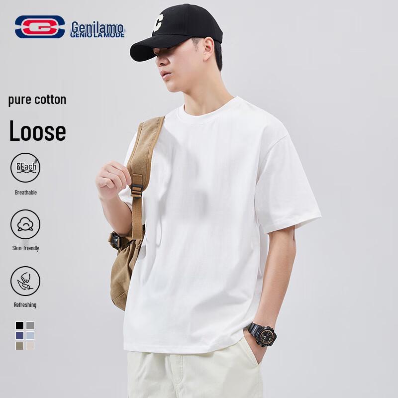 

GENIOLAMODE Men s Cotton Short Sleeve T-Shirt XL