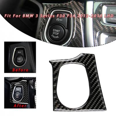 Engine Start Button Carbon Fiber Swtich Cover For BMW 3 Series F30 F34 2013-2018
