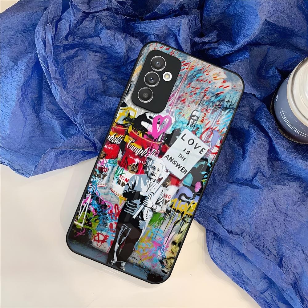 Street Art Banksy Graffiti Phone Case for Samsung Galaxy S25 S24 S30 S21 S23 S20 S22 Fe Note 20 Pro Edge Ultra Plus glass Cover