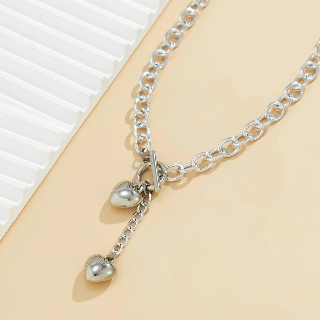 Thick Chain with Heart Pendant Tassels Necklace for Women Trendy Ladies Accessories On the Neck 2026 Fashion Jewelry Female Gift