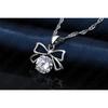 Classic Lovely Girlfriend Birthday Christmas Gifts Shinny CZ Jewelry Set 925 Sterling Silver Pendant Bow Jewelry Set