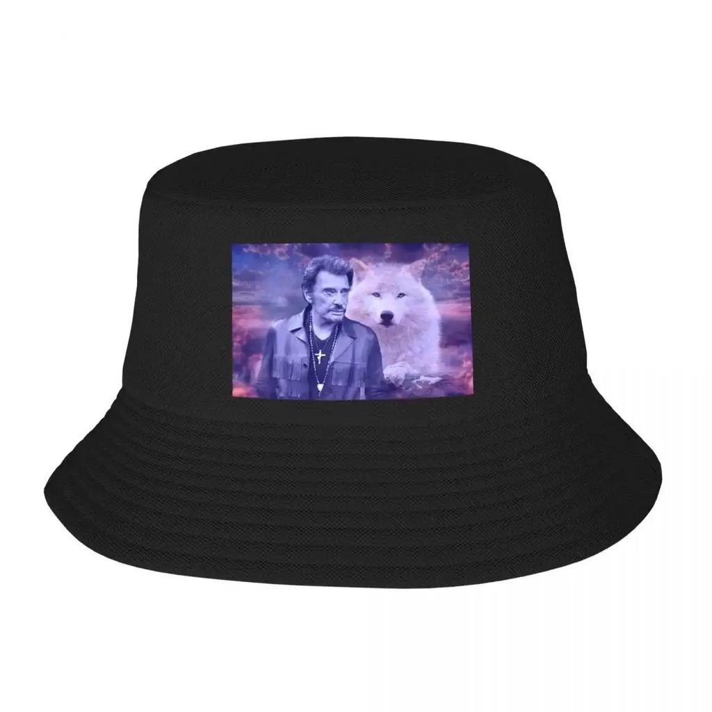 Custom Hallyday Beach Bucket Hat Unisex Women Unisex French Singer Rock Music Summer FisherUnisexs Hat