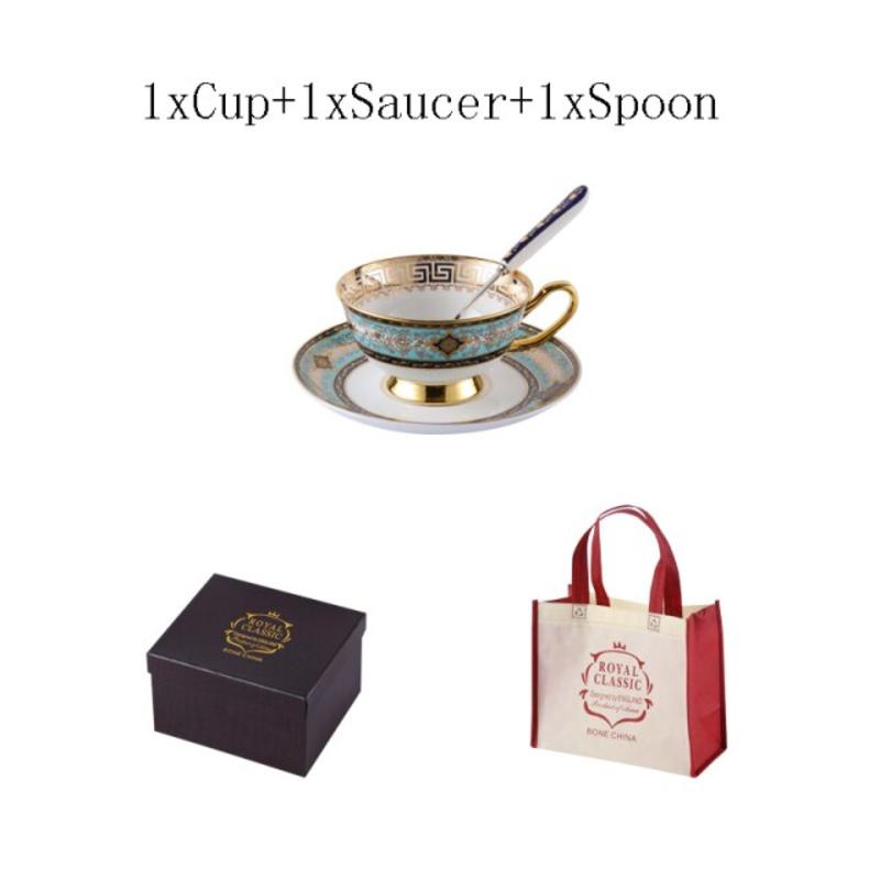 European High Quality Coffee Cups & Sauces Bohemia Blue Coffee Coffee Coffee Coffee Suite Tea Cups Set English Gift Set