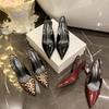Fashion Summer New Pointed Toe Design Leopard Print Woman Pumps Pointed Toe Thin Low Heels Elegant Party Female Shoes Zapatos De Mujer