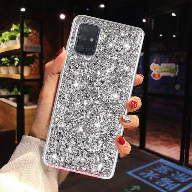 Bling Glitter Sequins Case For Samsung Galaxy S20 Ultra S10 S9 S8 A51 A71 A41 A81 A91 A50 A70 A30 A40 A20 A10 A30S A6 A7 A8 Note 20 10 Plus Soft Cover