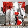 Tower European Urban Design Printed Curtains Bedroom Living Room Kitchen Decoration Home Window Curtain Polyester Ideal For Sitting