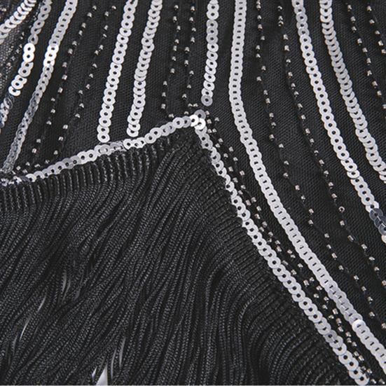 Dress Tassels O-Neck Women Fashion Sleeveless Dress for Banquet