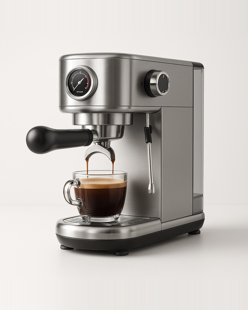 HiBREW H10B Espressomaschine, 20 Bar Extraktionsdruck, halbautomatisch, einstellbare Temperatur und Tassenmenge