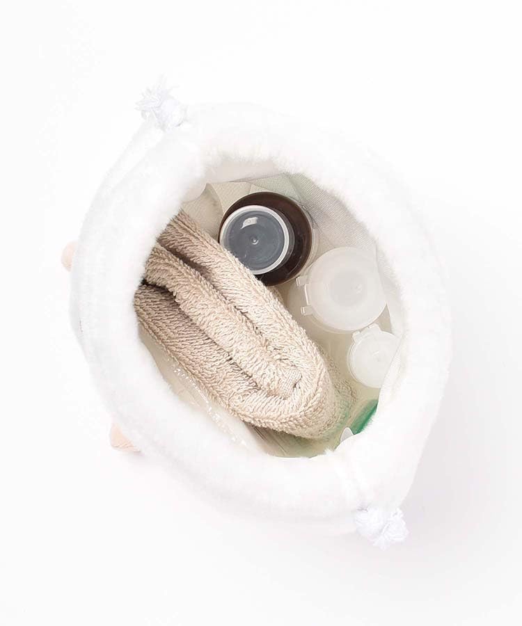 Bleu Bleuet Medjed Plush Drawstring Bag