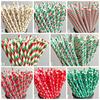 Multicolor Paper Tableware Drinking Straws Party Supplies Bar Tools Christmas Decoration