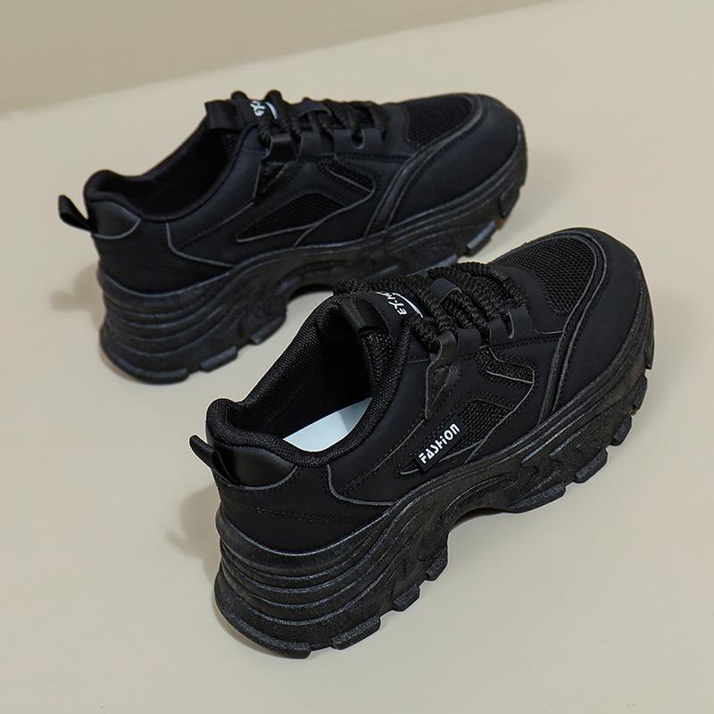 CRLAYDK 2024 New Women's Chunky Sneakers Lace Up Platform Mesh Walking Shoes Fashion Casual Wedge Sport Dad Running Tennis