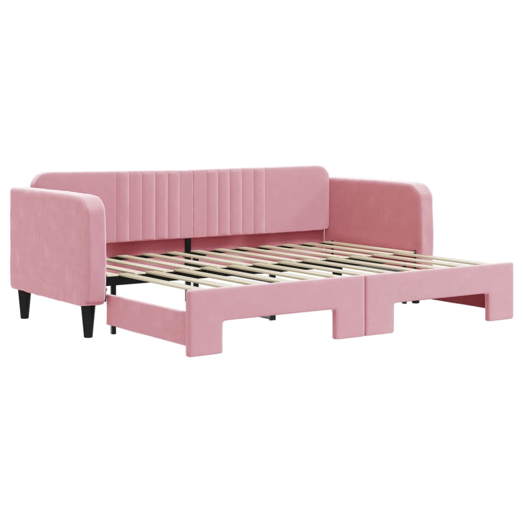 Pull Out Daybed Pink 80x200 Cm Velvet