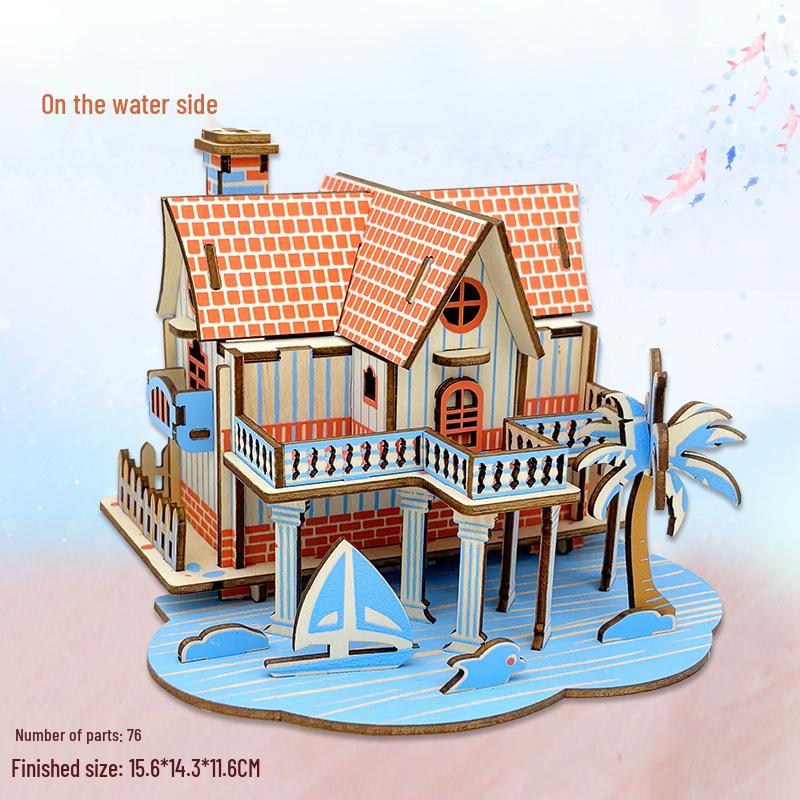 3D Wooden Puzzle Model Kit for Kids and Adults - Educational Brain Toy and Gift
