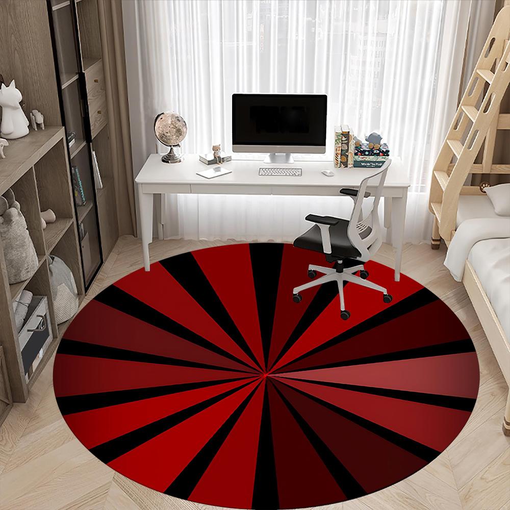 1pc Sunburst Pattern Office Round Area Rug, Indoor Mat Suitable ForOffice, Under Office Chairs Bedroom Living Room Home Decor, Room Decot043