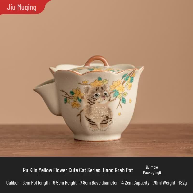 Ru Kiln Ceramic Hand-Grip Teapot