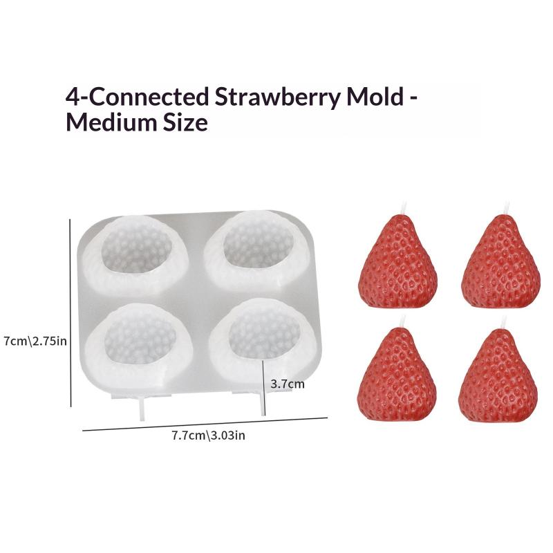 Stampo Riutilizzabile in Silicone a Forma di Fragola Stampo 3D per Candele Aromatiche e Cera Stampo Fai da Te per Candele e Sapone per Tutti i Livelli di Abilità