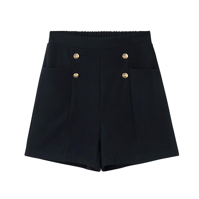 Plaque-sized Women's Summer Casual Suit Shorts High-waisted Wide-leg Fashionable and Versatile Capre Pants