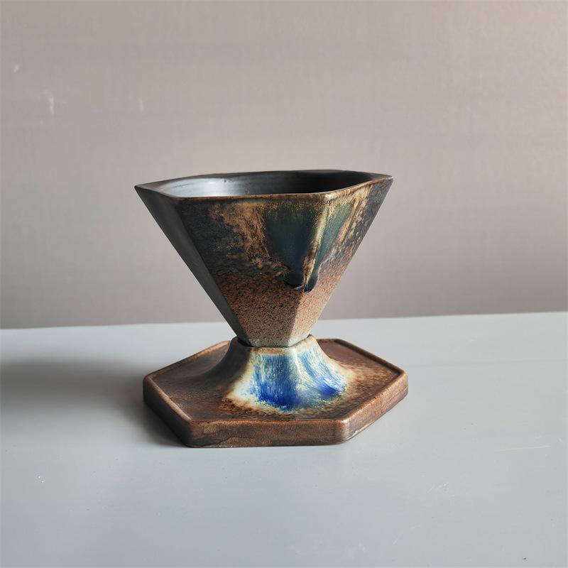 Creative Ceramic Cup Light Luxury Coffee Cup Saucer Set Retro Design Water Cup Afternoon Tea Cup