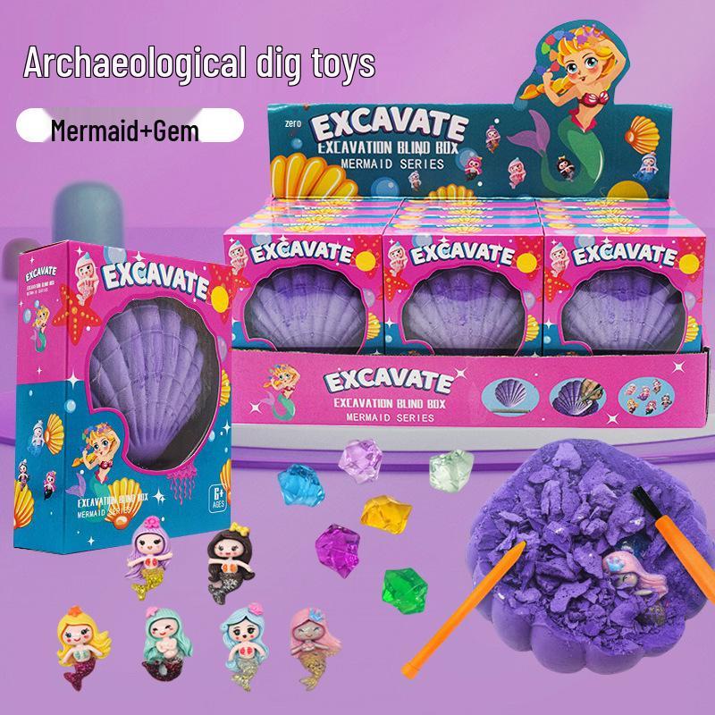 

Mermaid Gem Surprise Toy: DIY Archaeological Digging Box for Kids