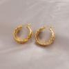 Gold Titanium Steel Geometric Oval Earrings for Women: Light Luxury, High-End Fashion, Elegant and Minimalist Design