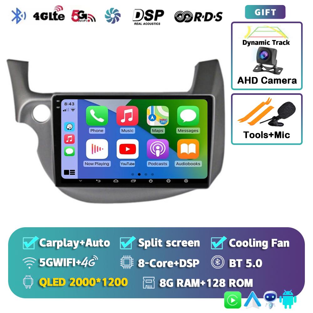 Android 14 Carplay Auto For HONDA FIT JAZZ 2007 - 2011 2012 2013 Car Radio Multimedia Player Video GPS Stereo WIFI+4G 2 Din DSP