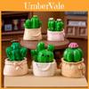 Adorável Mini Cactus de Resina Figura Decoração de Planta de Mesa Fofa Para Casa Jardim