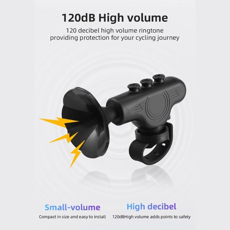 Electric Bicycles Horn Bike Electric Bells Mountain Bikes Horns USB Rechargeable Electric Bicycles Bells with Loud Sound