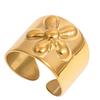 Flower Shape Geometric Open Jewelry Delicate Finger Rings Stainless Steel Texture Suitable for Various Occasion