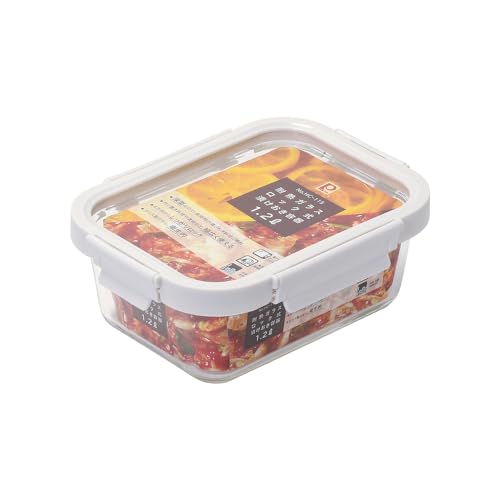 Pearl Metal Storage Container, HC-115, Deep, 1.2L, Locking, Heat-Resistant Glass, Microwave Safe (with Lid) and Oven Safe (with Lid)