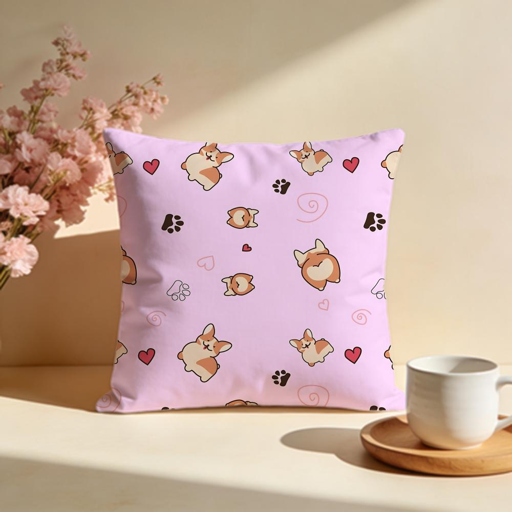 Hübsche Corgi Kissenbezüge Weiche Kissenhüllen für Zuhause Schlafzimmer Wohnzimmer Sofa