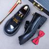 Brown Loafers Mens Party and Business Loafers Thick Soled Men Dress Platform Shoes Comfortable Slip-On Fashion New Casual Shoes