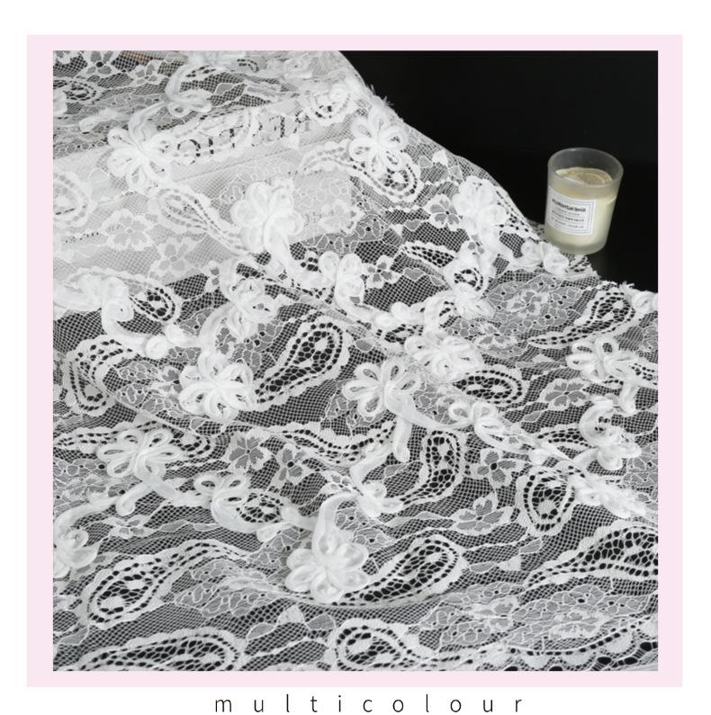 3D Floral Embroidery Lace Fabric for Elegant Wedding and Bridesmaid Dresses