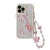 Magnetic Suction Suitable for IPhone 16 Mobile Phone Case Apple 15 Cake Pink Rabbit Bracelet 14ProMax Cute 12 Anti Fall
