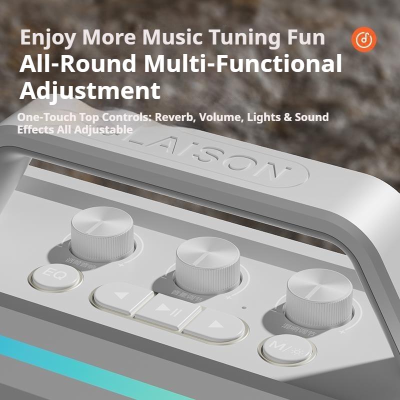 300W Peak Powerful RGB Shock Bass Bluetooth Speaker with 2 Mics Portable Surround Sound Wireless Subwoofer Boombox Home Karaoke