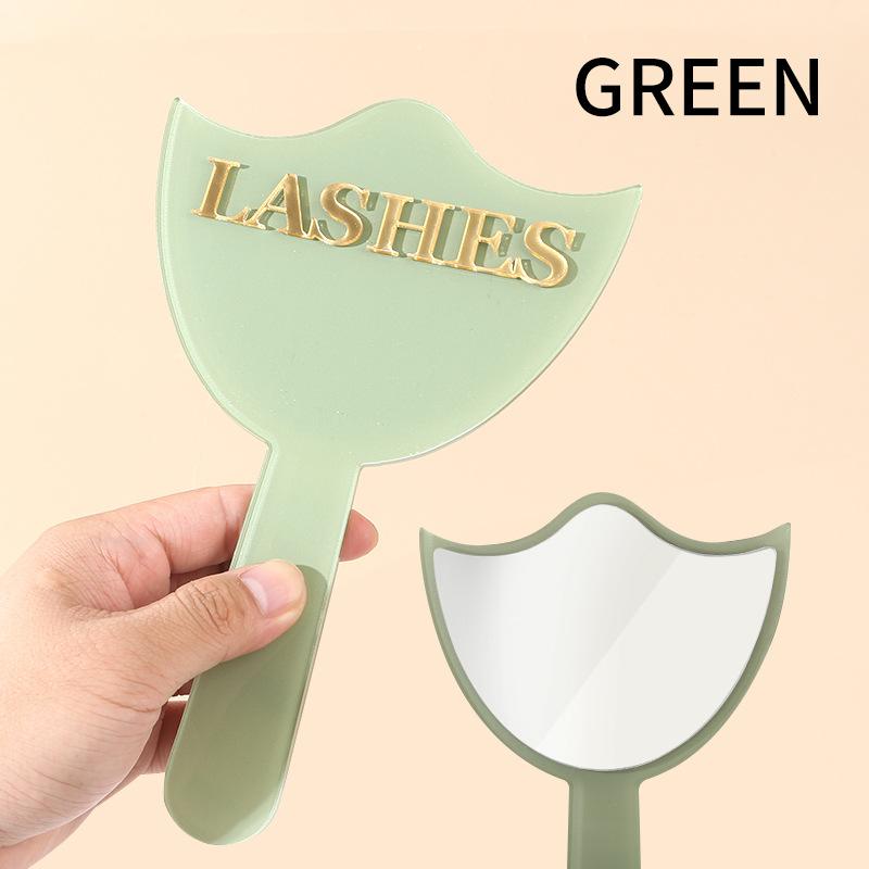 

Профессиональное зеркало для наращивания ресниц с ручкой для точного наращивания и макияжа, декор для салона, фотореквизит для мастера по ресницам зелёный